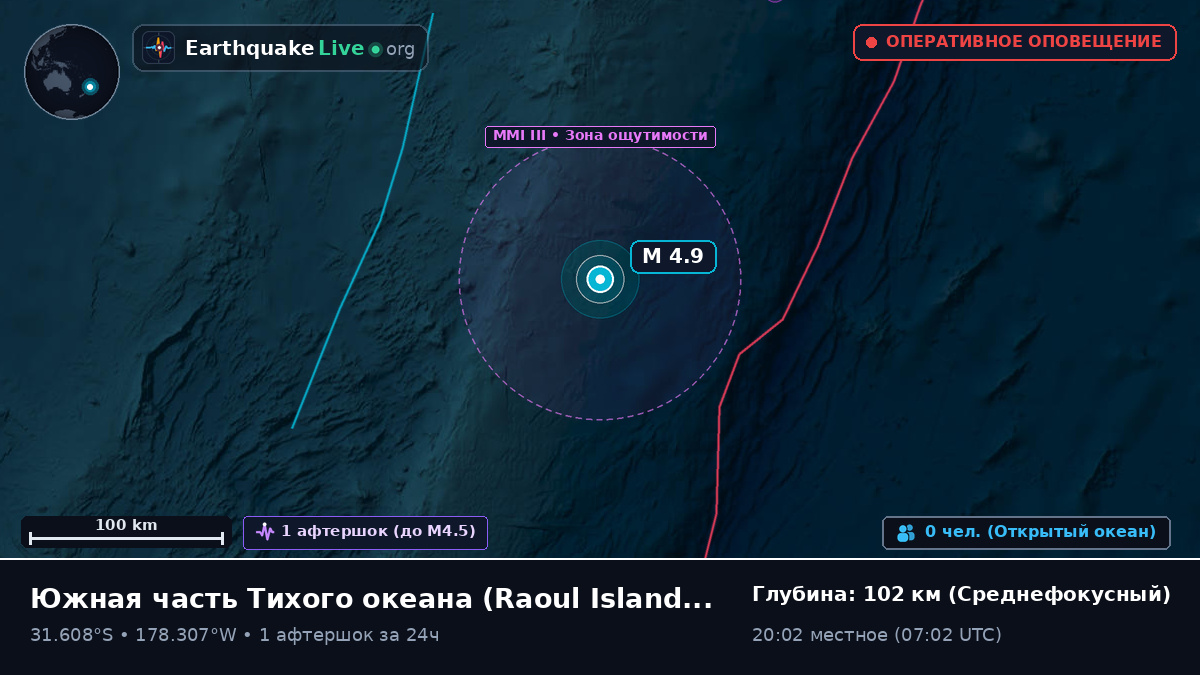Южная часть Тихого океана (Kermadec Islands)