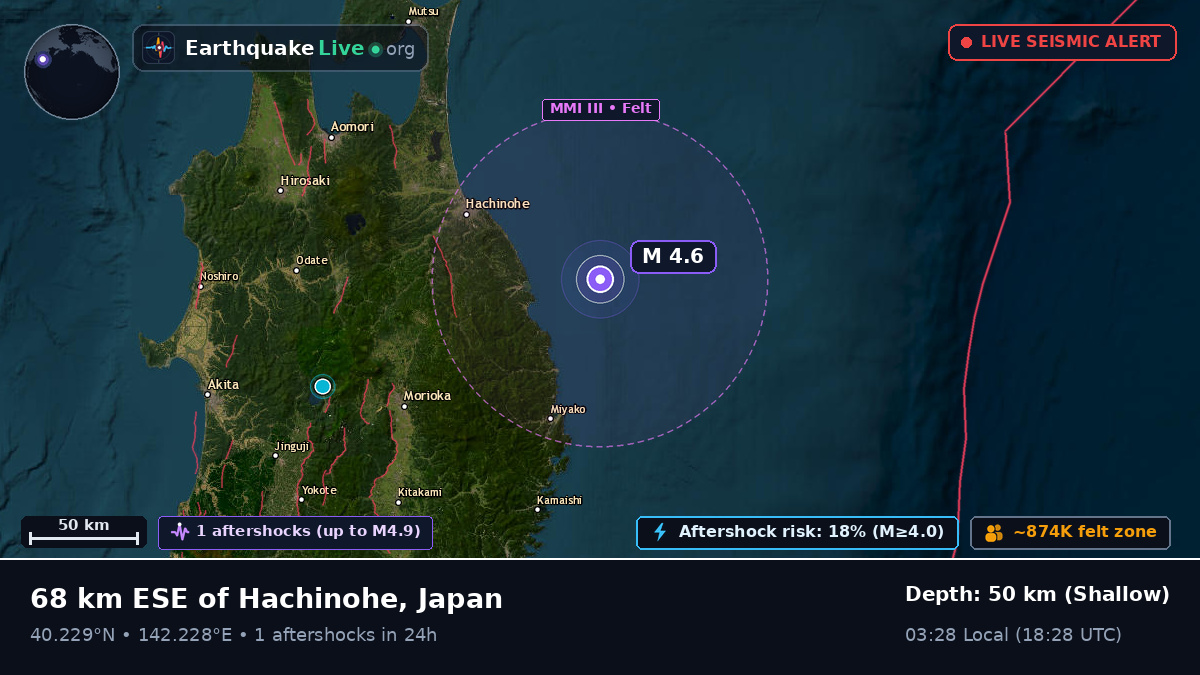 Off the coast of Hachinohe, Japan