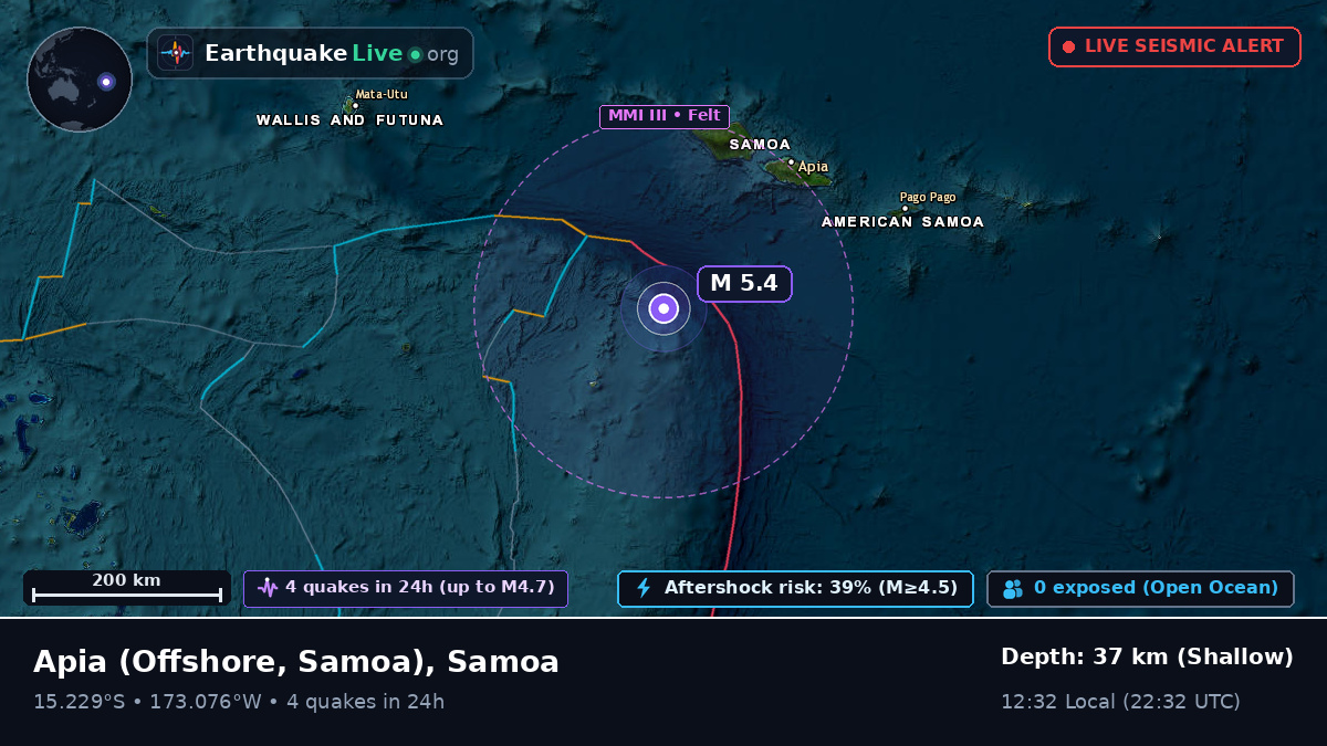 Off the coast of Apia, Samoa