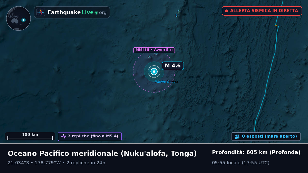 Oceano Pacifico meridionale (Tonga)