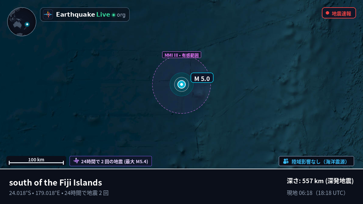南太平洋 (Kermadec Islands)