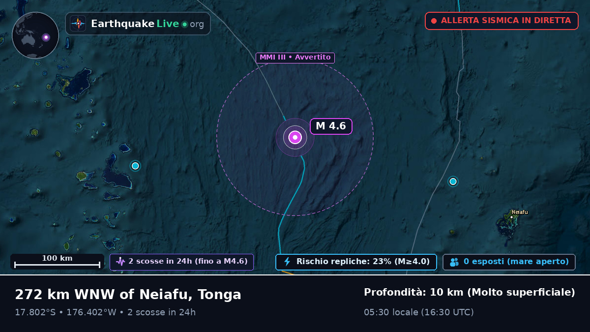 Oceano Pacifico meridionale (Tonga)