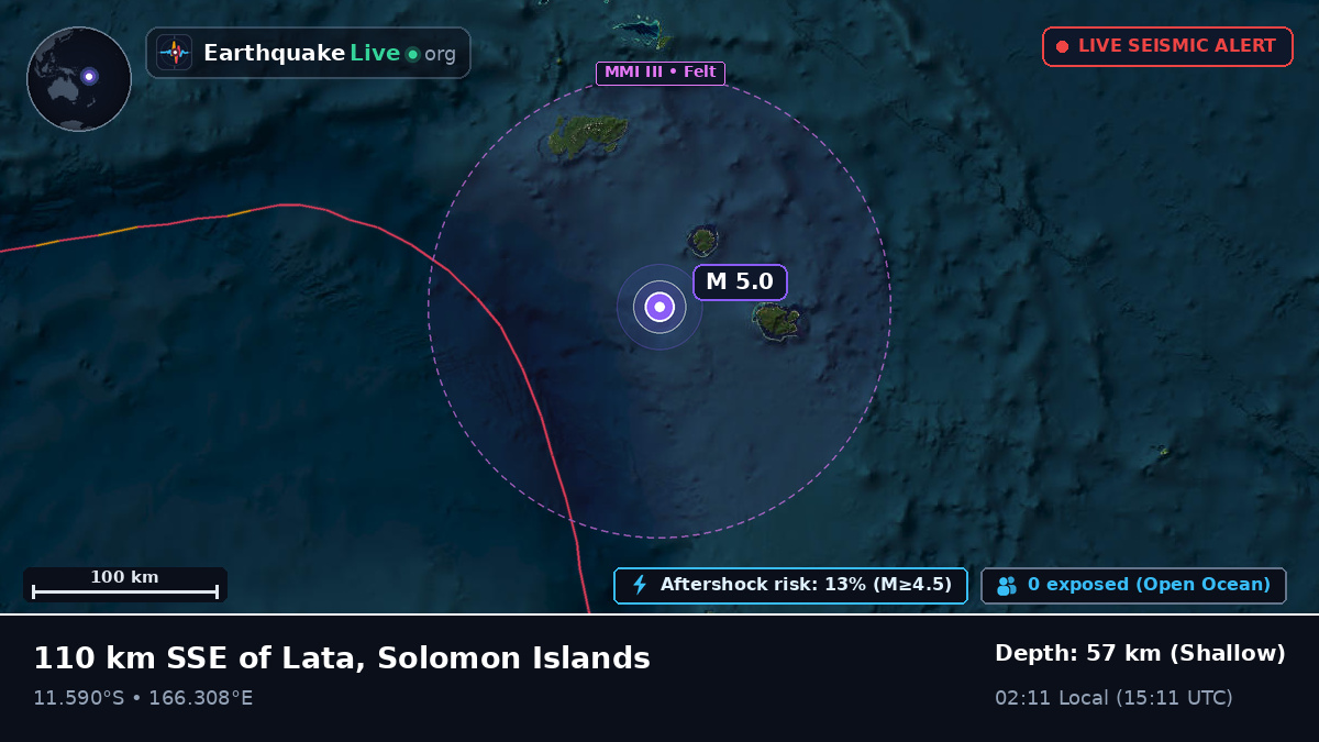 Off the coast of Lata, Solomon Islands