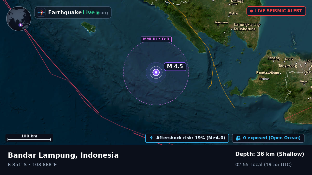 Off the coast of Bandar Lampung, Indonesia