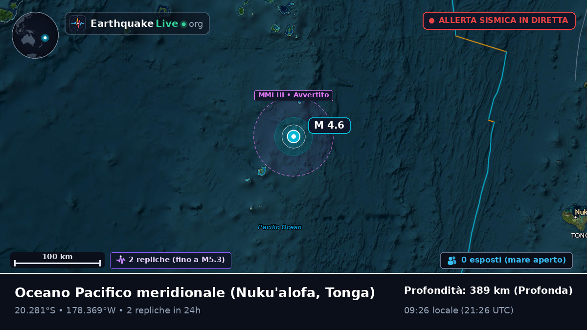 Oceano Pacifico meridionale (Tonga)