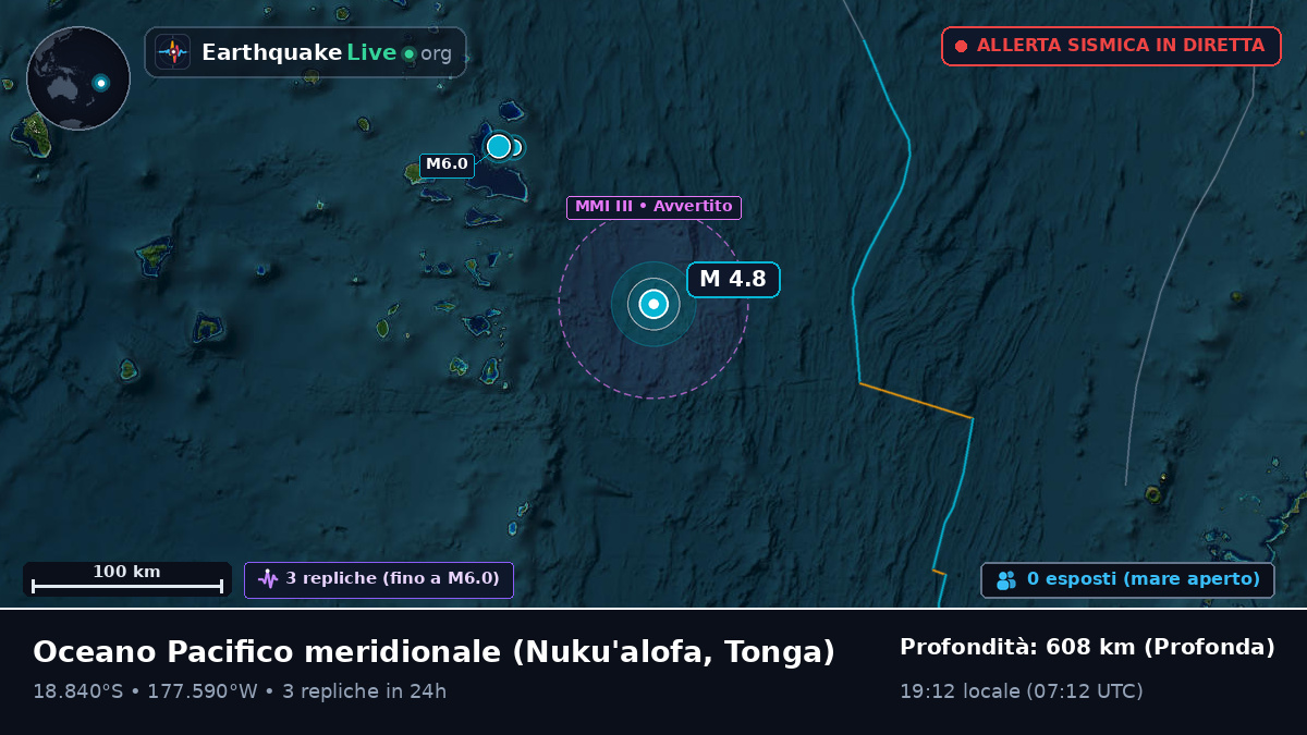 Oceano Pacifico meridionale (Tonga)