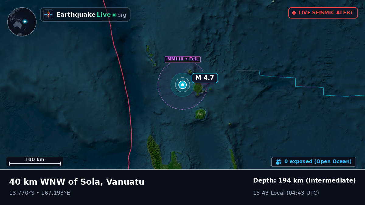 Off the coast of Luganville, Vanuatu