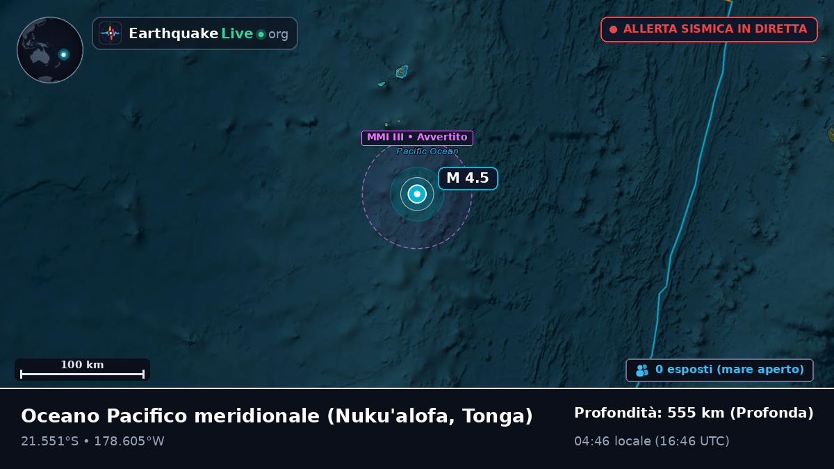Oceano Pacifico meridionale (Tonga)