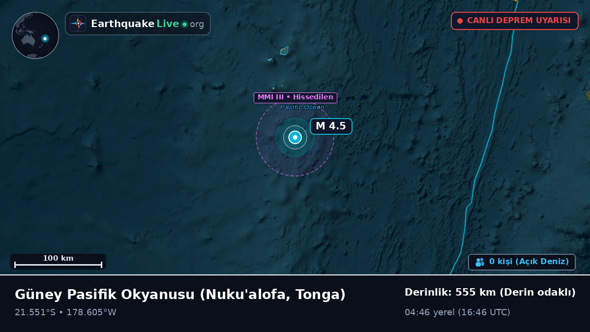 Güney Pasifik Okyanusu (Tonga)