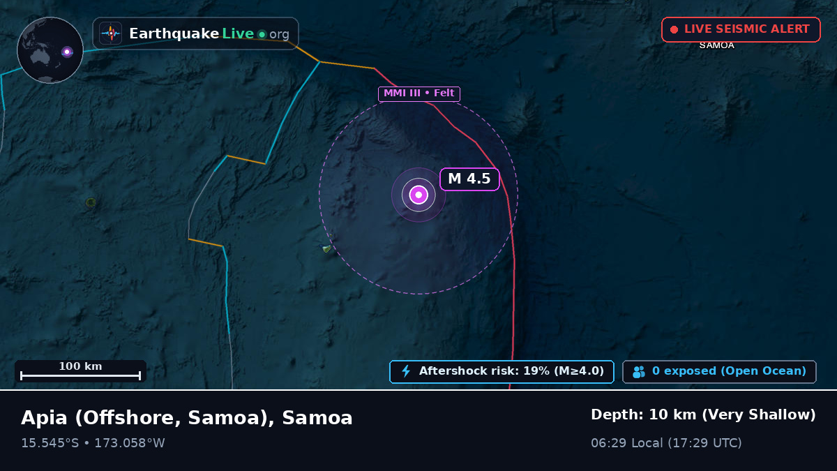 Off the coast of Apia, Samoa