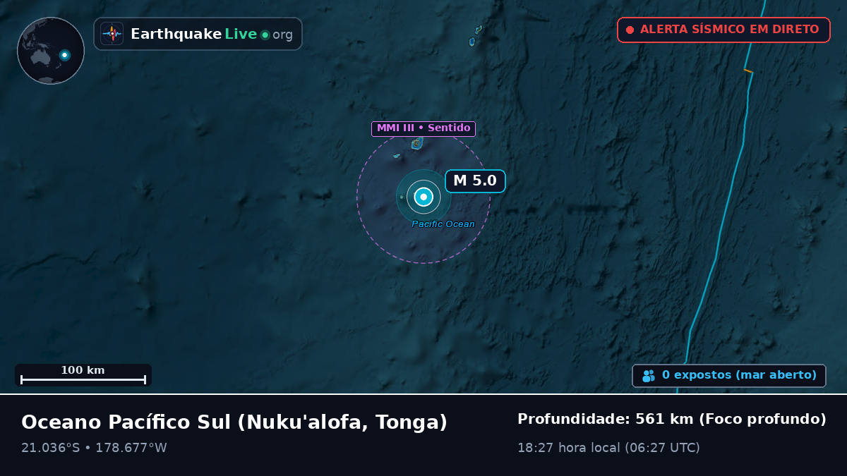 Oceano Pacífico Sul (Tonga)
