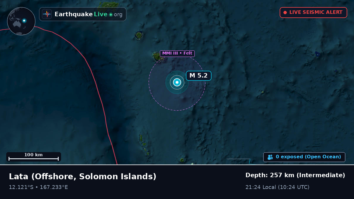 Off the coast of Lata, Solomon Islands