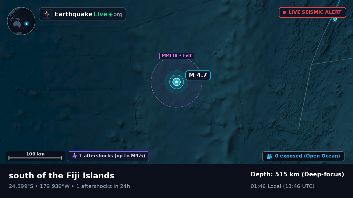 South Pacific Ocean (Kermadec Islands)