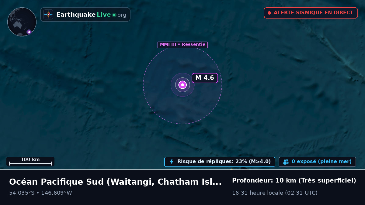 Océan Pacifique Sud (Chatham Islands)