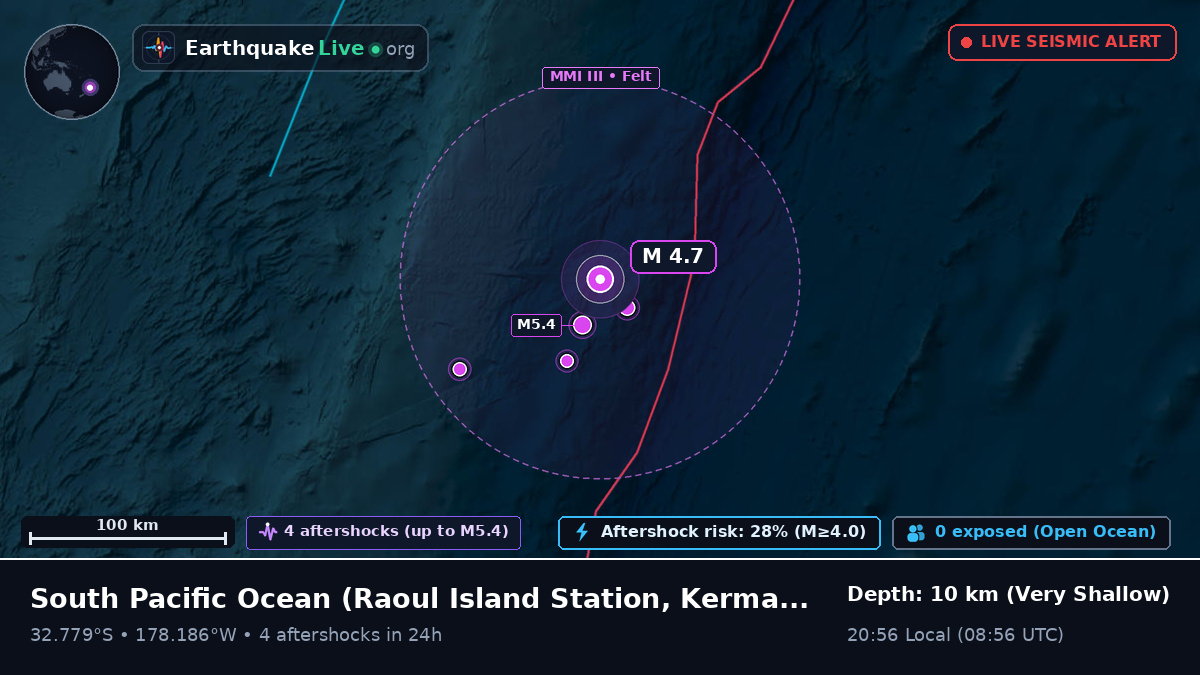 South Pacific Ocean (Kermadec Islands)
