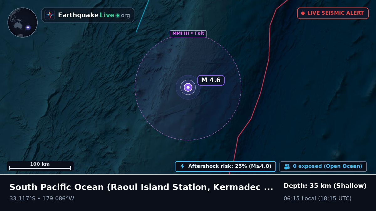 South Pacific Ocean (Kermadec Islands)