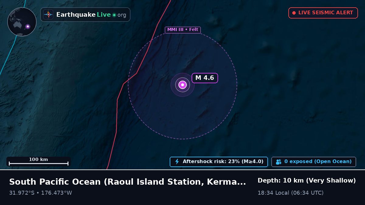 South Pacific Ocean (Kermadec Islands)