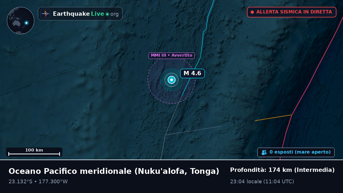 Oceano Pacifico meridionale (Tonga)