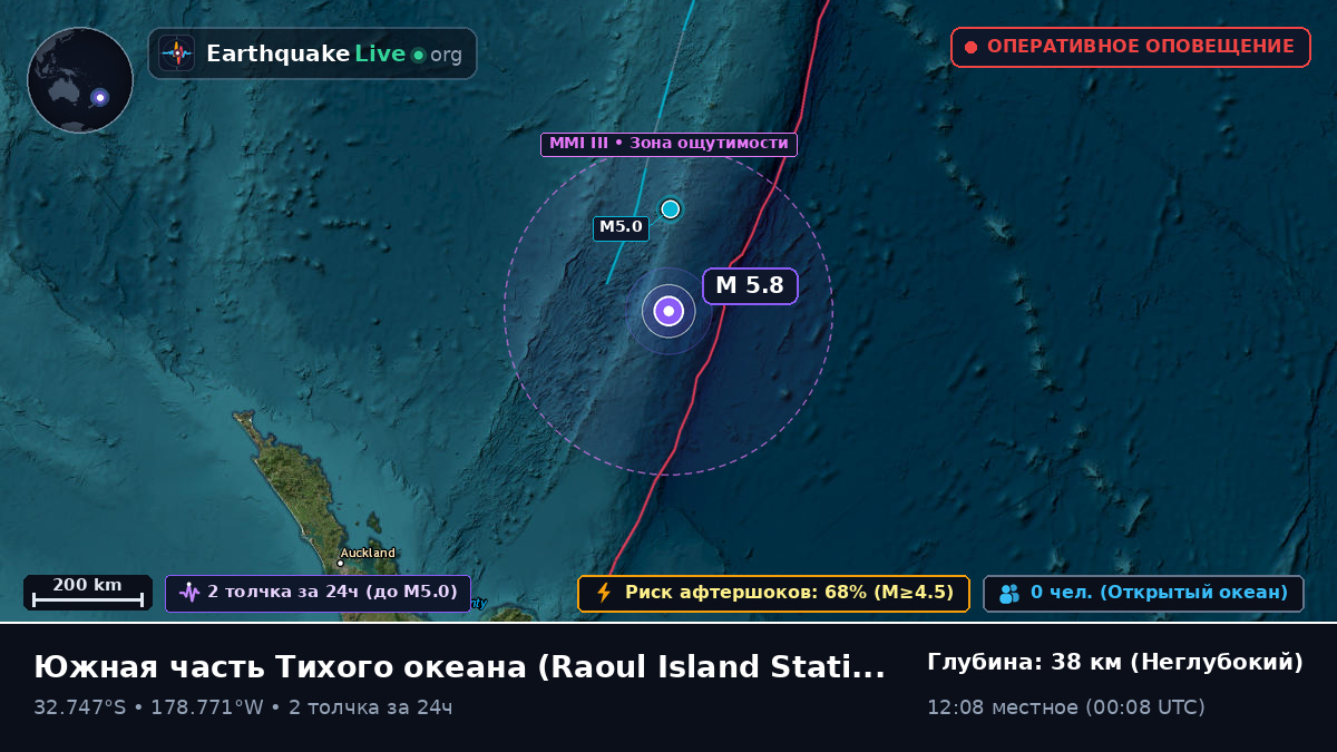 Южная часть Тихого океана (Kermadec Islands)