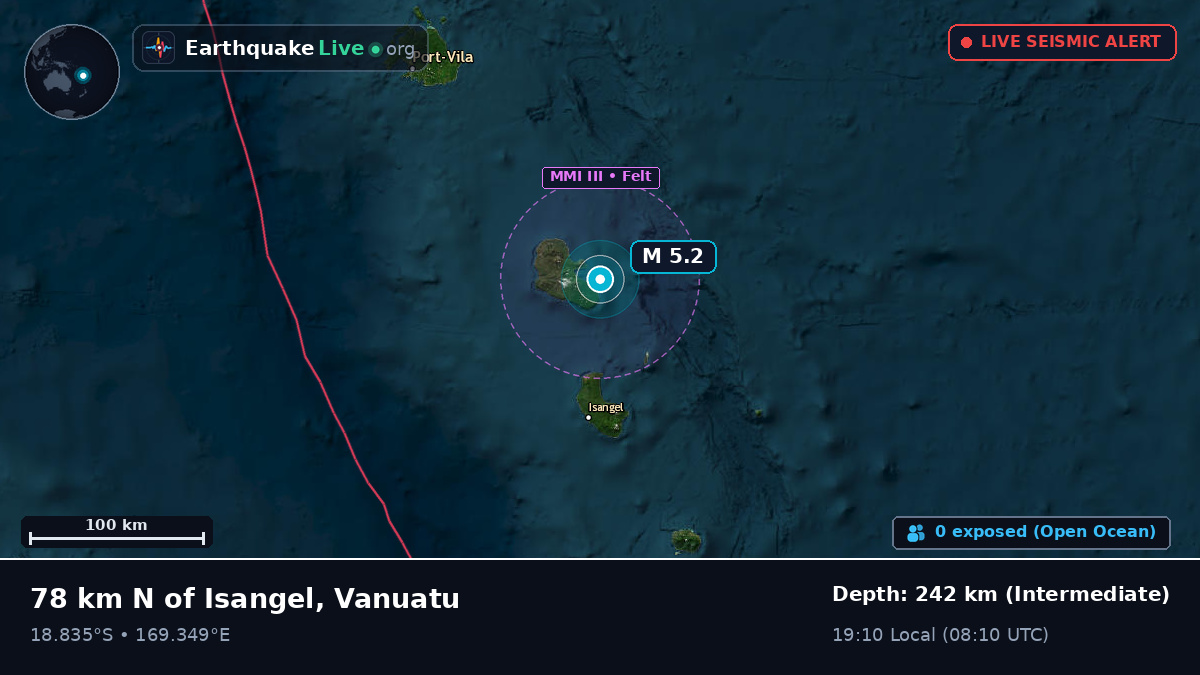 Off the coast of Port Vila, Vanuatu