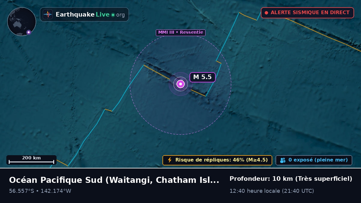 Océan Pacifique Sud (Chatham Islands)