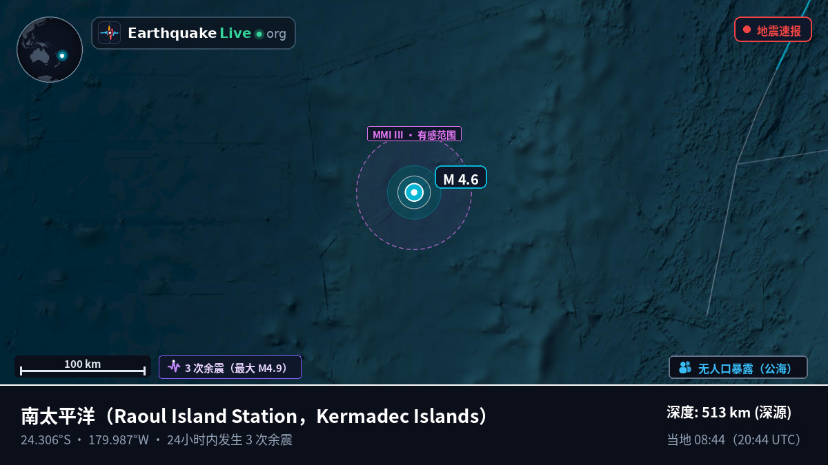 南太平洋 (Kermadec Islands)