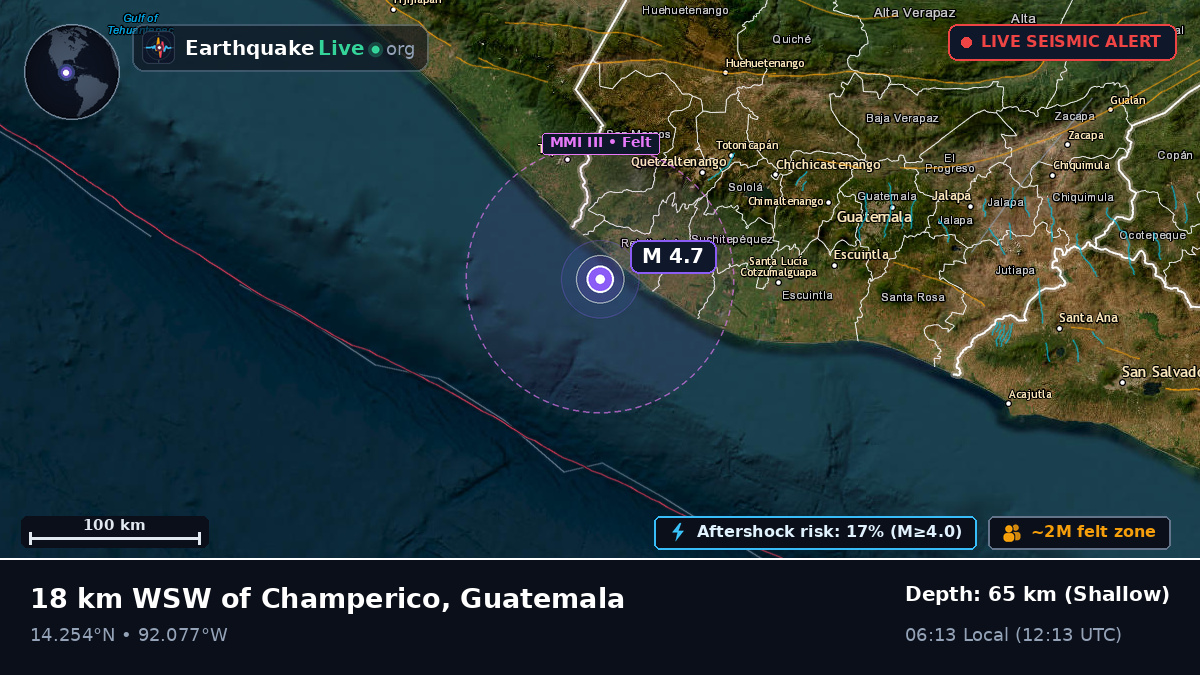 Off the coast of Quetzaltenango, Guatemala