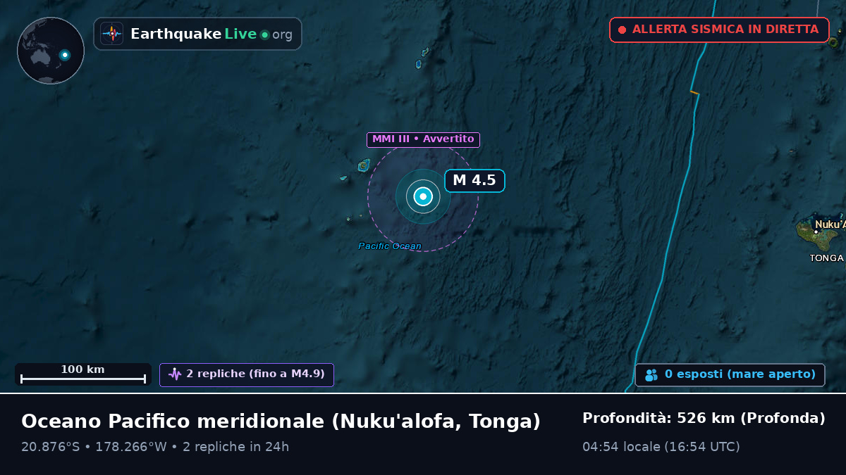Oceano Pacifico meridionale (Tonga)