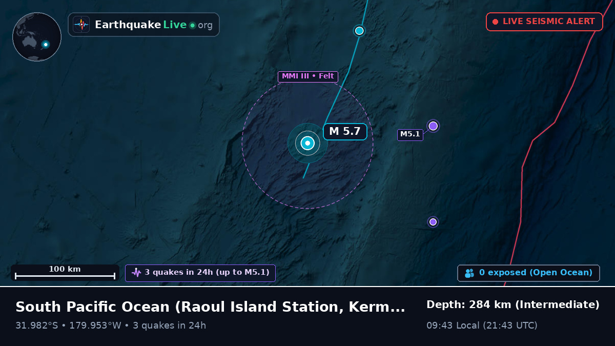South Pacific Ocean (Kermadec Islands)