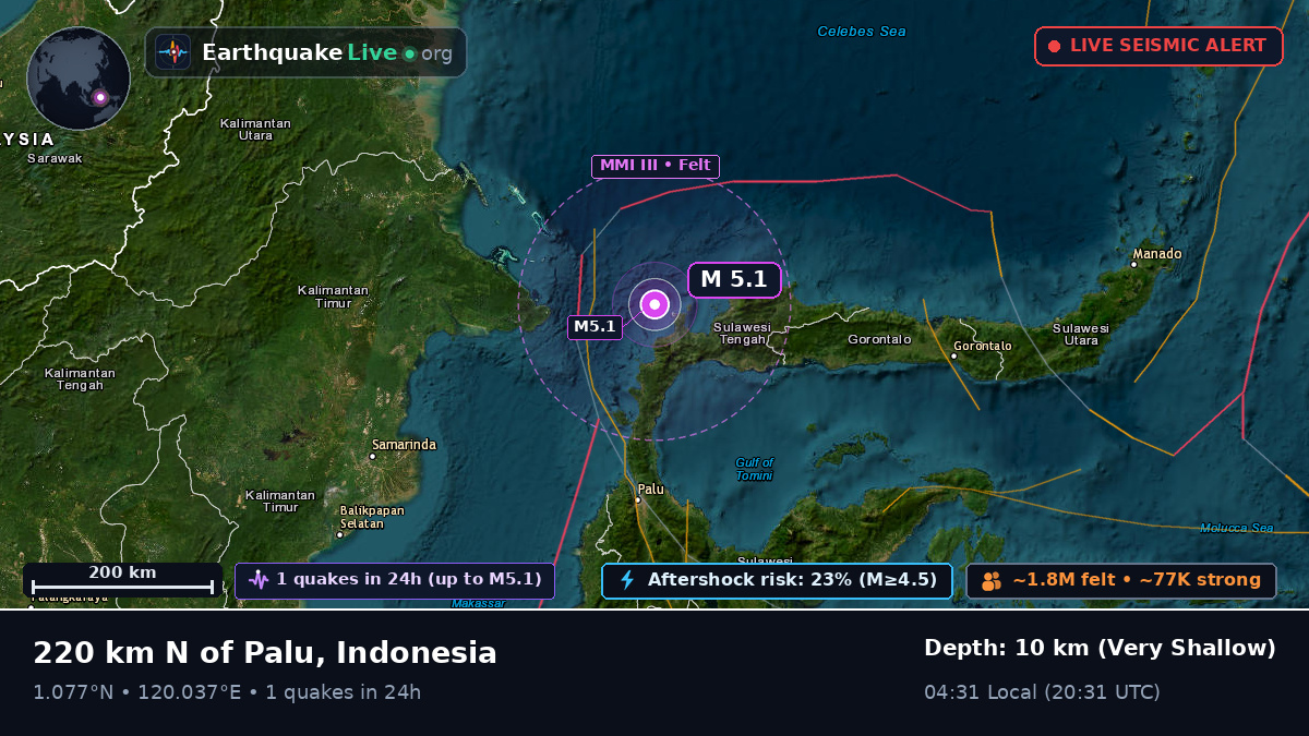 Off the coast of Palu, Indonesia