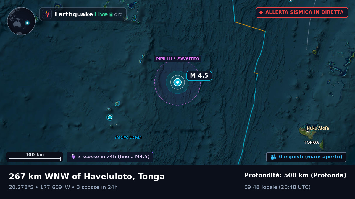 Oceano Pacifico meridionale (Tonga)