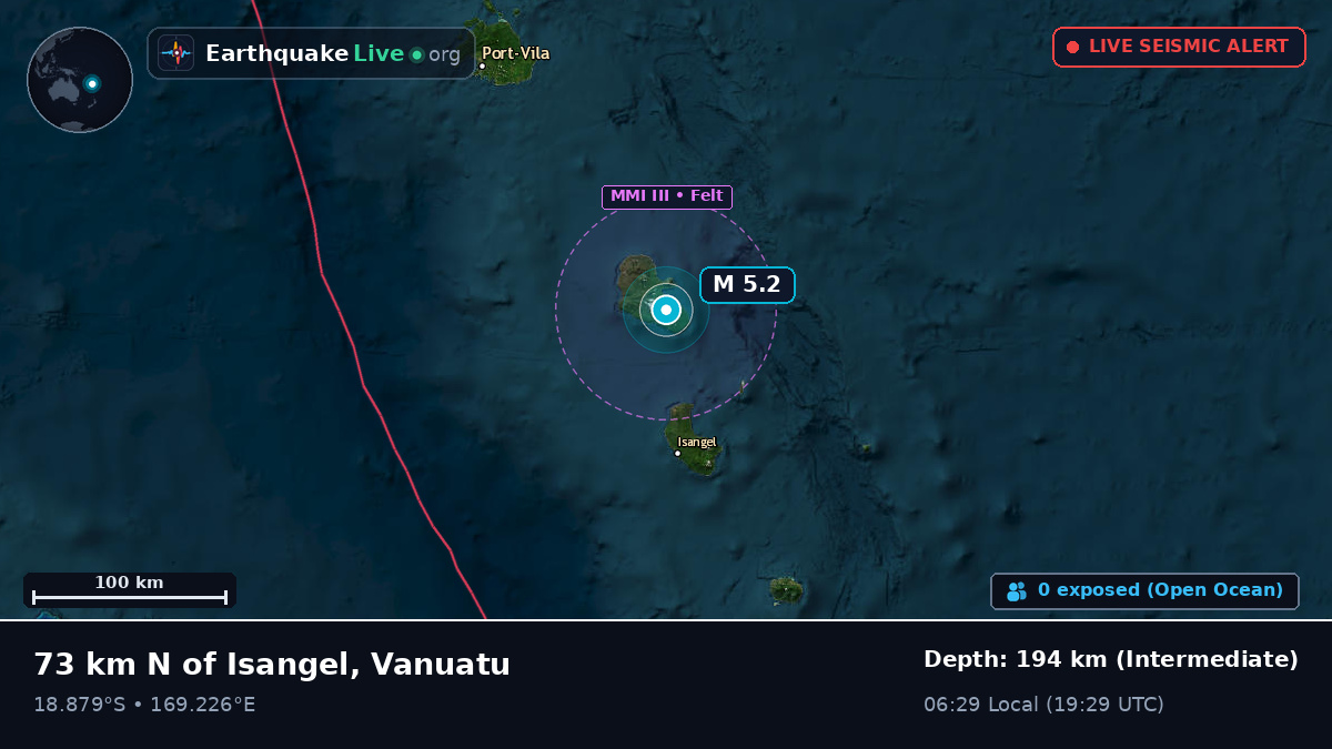 Off the coast of Port Vila, Vanuatu