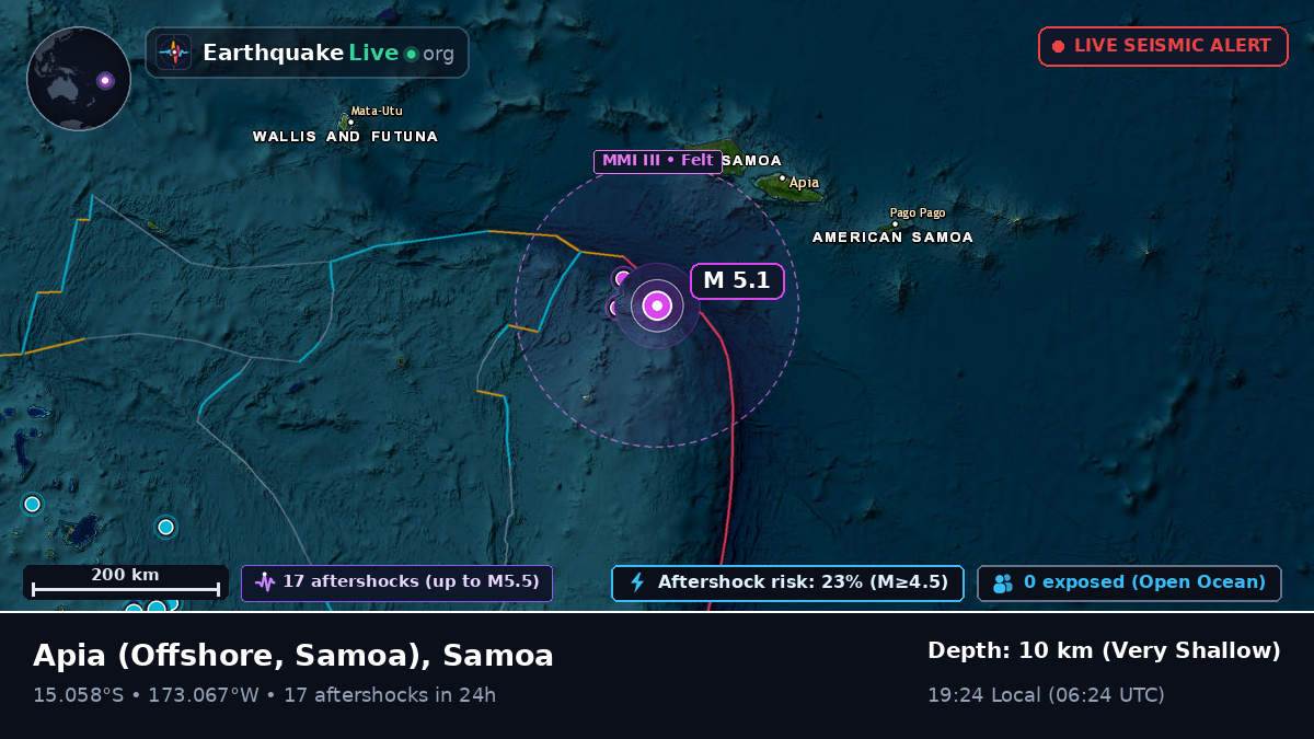 Off the coast of Apia, Samoa