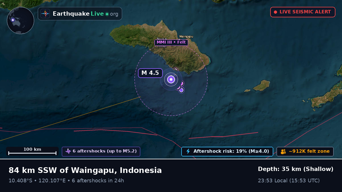 Off the coast of Waingapu, Indonesia