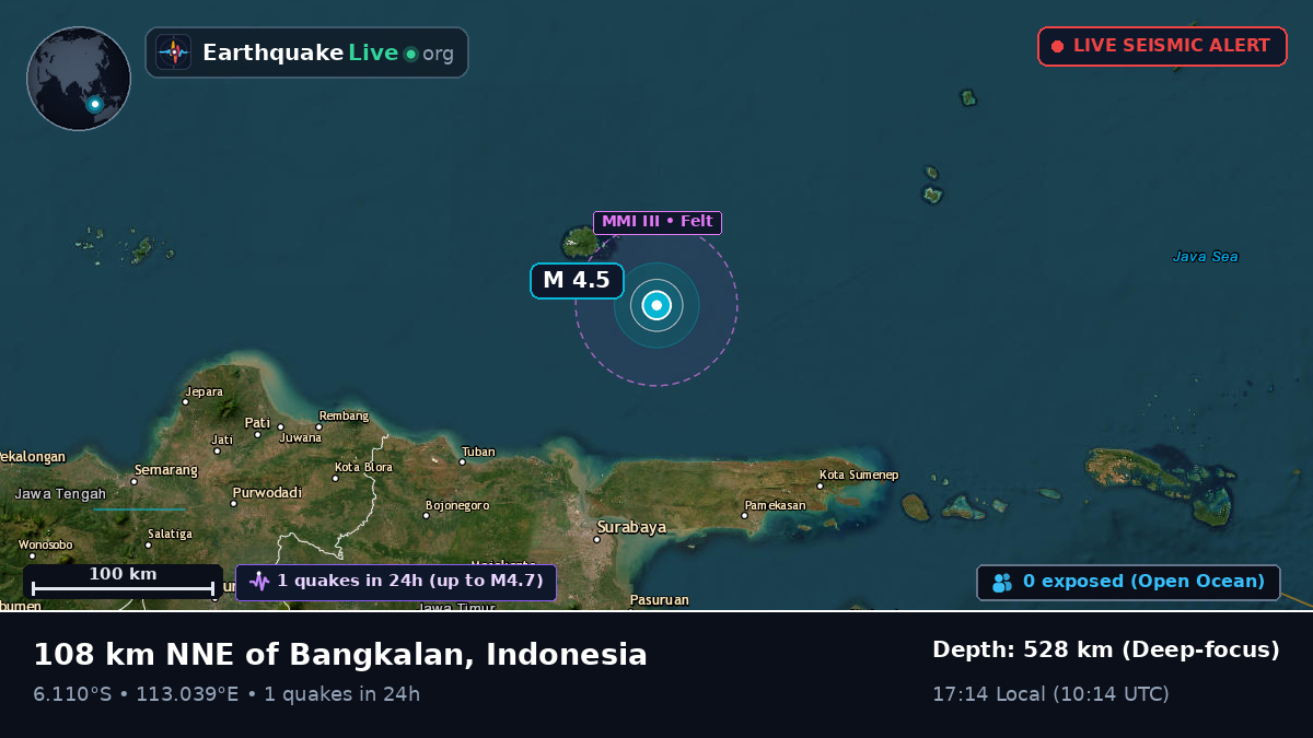 Off the coast of Surabaya, Indonesia