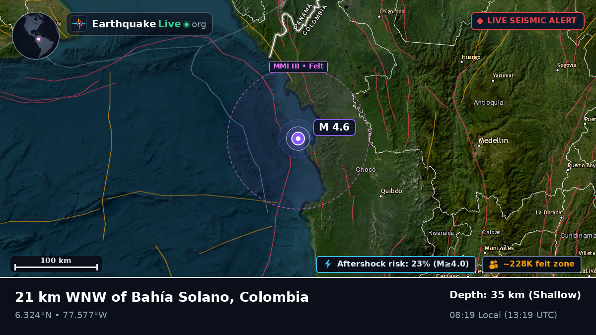 Off the coast of Quibdó, Colombia