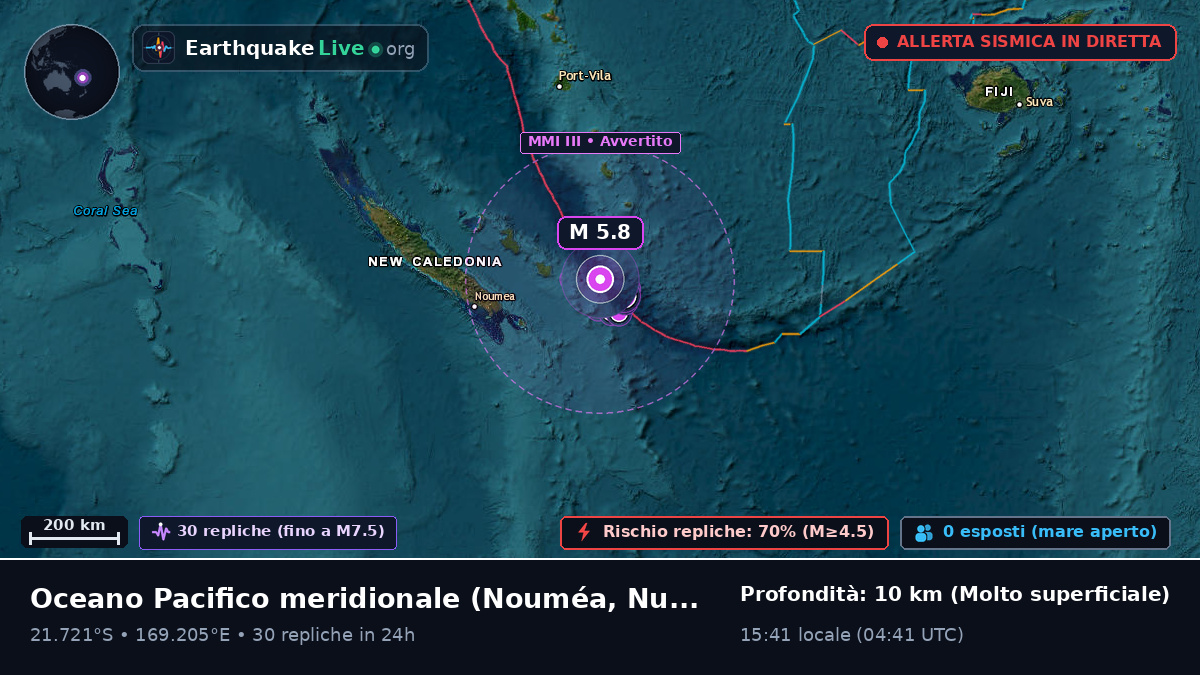 Oceano Pacifico meridionale (Nuova Caledonia)