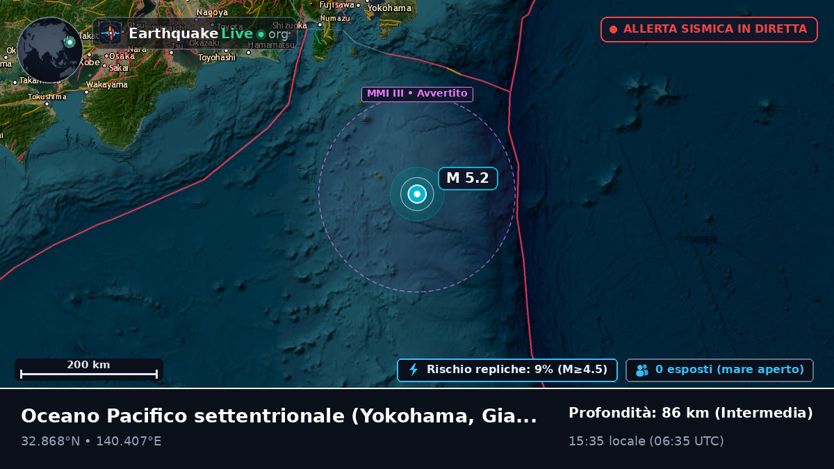 Oceano Pacifico settentrionale (Giappone)