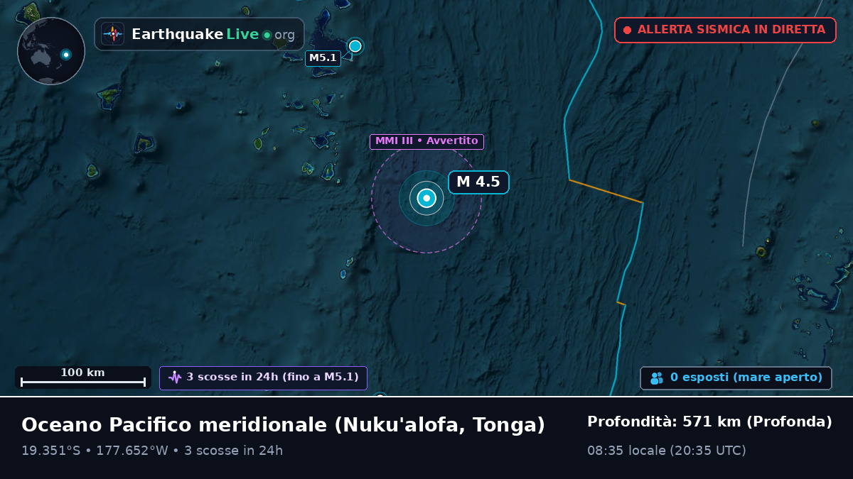 Oceano Pacifico meridionale (Tonga)