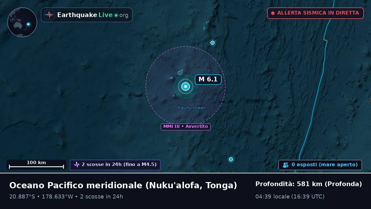 Oceano Pacifico meridionale (Tonga)