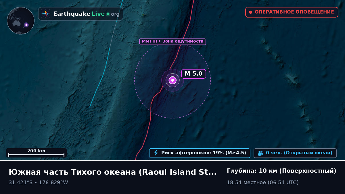 Южная часть Тихого океана (Kermadec Islands)