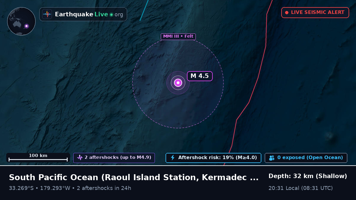 South Pacific Ocean (Kermadec Islands)