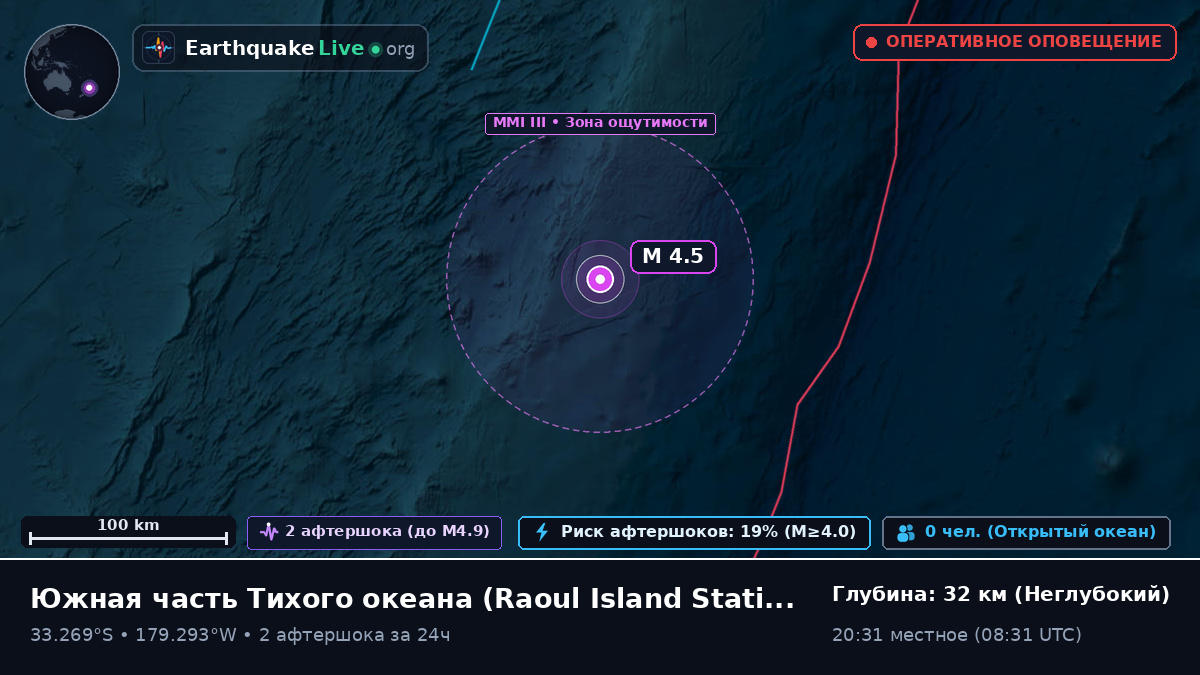 Южная часть Тихого океана (Kermadec Islands)