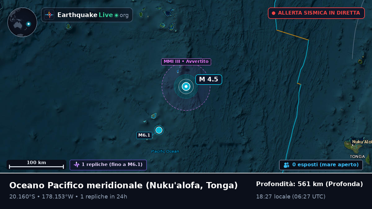 Oceano Pacifico meridionale (Tonga)