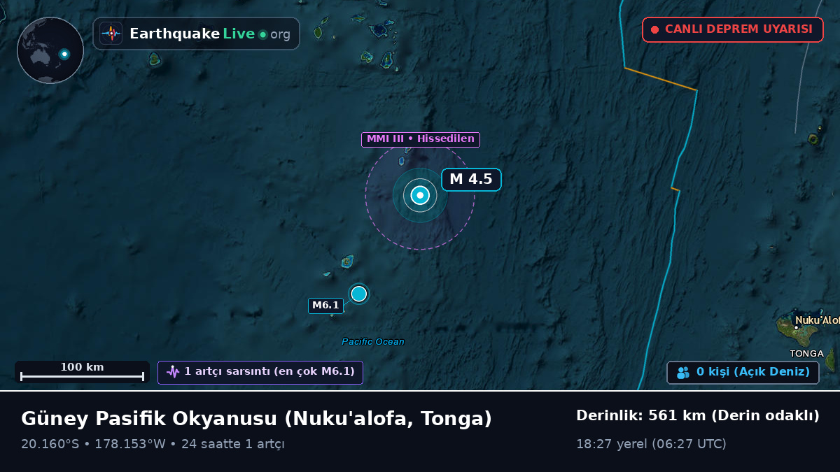 Güney Pasifik Okyanusu (Tonga)