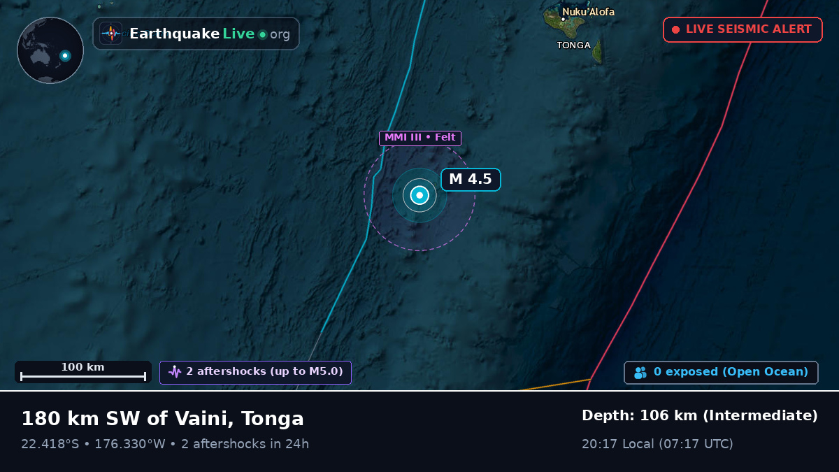 Off the coast of Nuku'alofa, Tonga