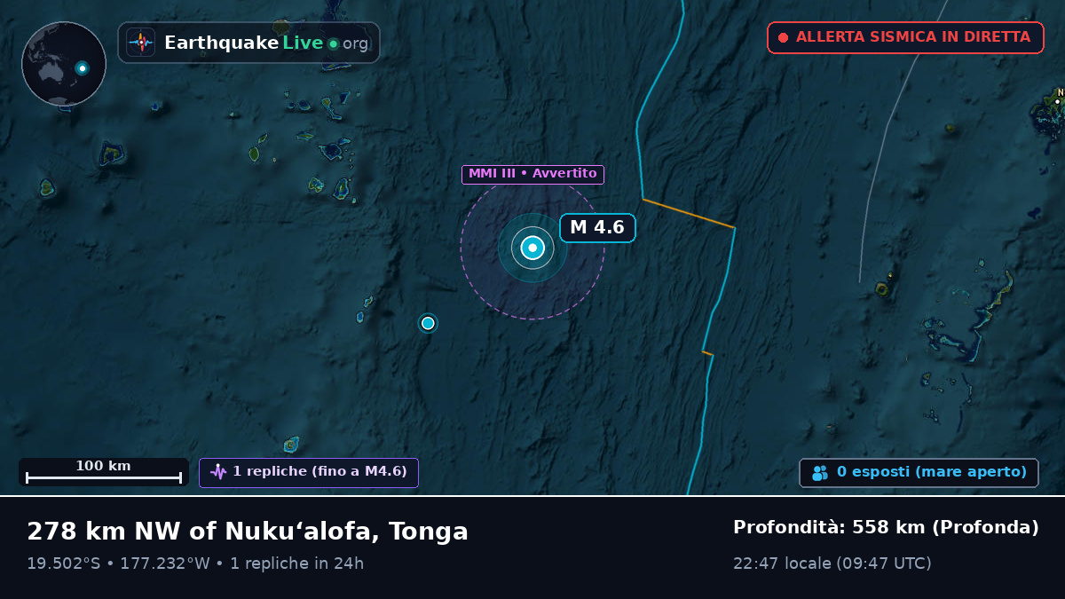 Oceano Pacifico meridionale (Tonga)