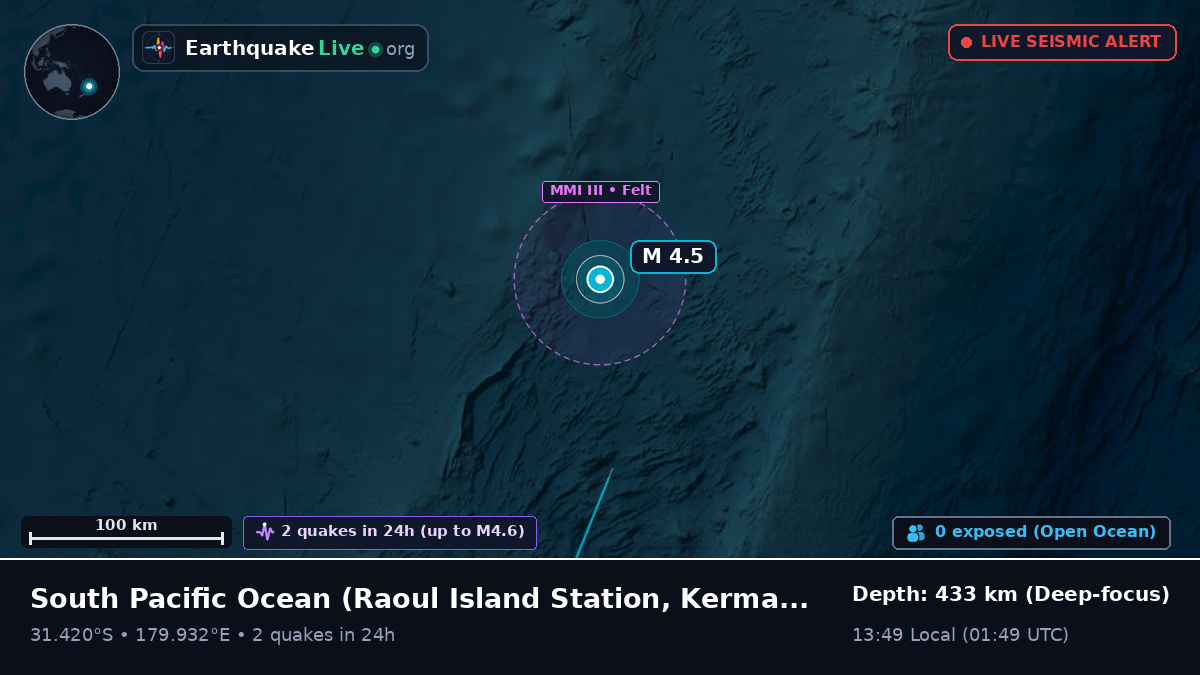 South Pacific Ocean (Kermadec Islands)
