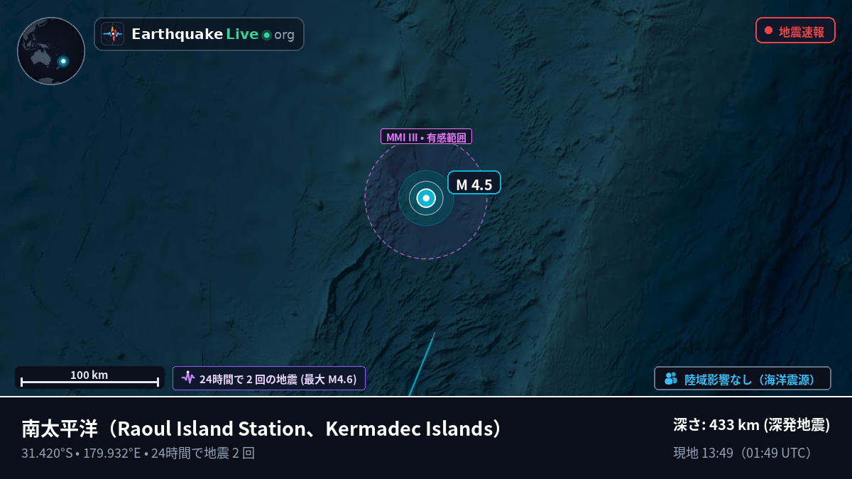 南太平洋 (Kermadec Islands)