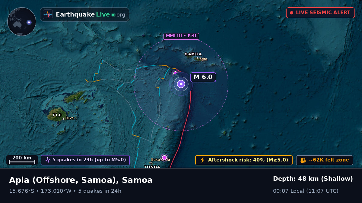 Off the coast of Apia, Samoa